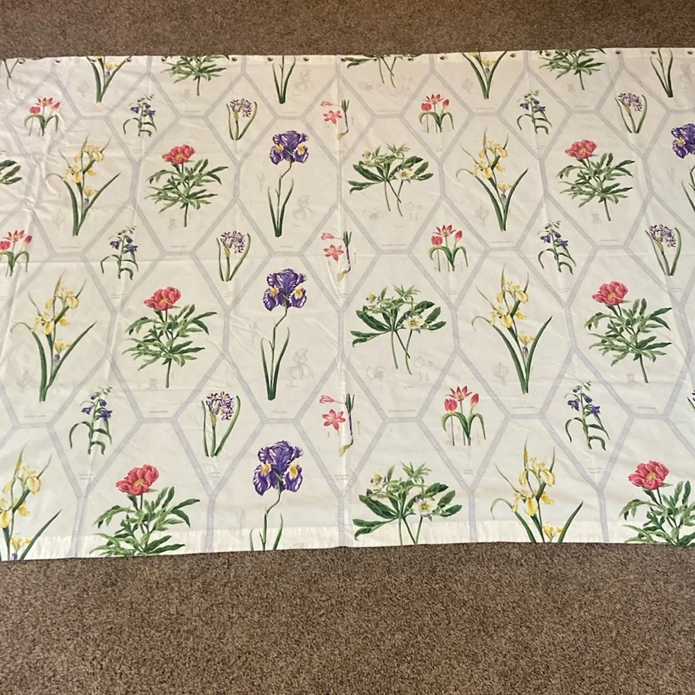 Botanical print shower curtain